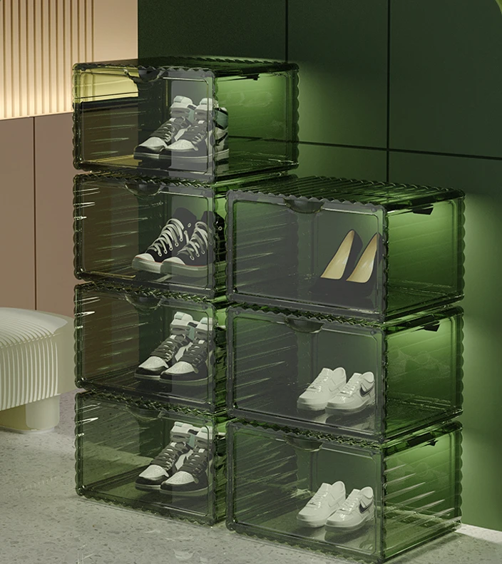 Thickened shoebox storage box, transparent artifact, shoe storage, sorting box, simple acrylic