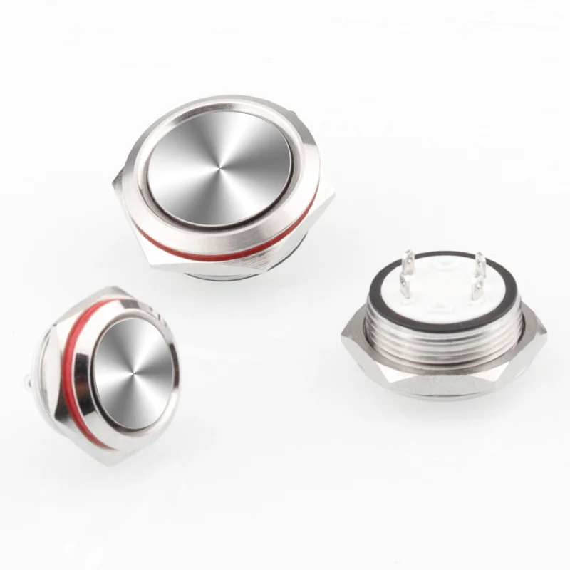 12/16/19/22MM Metal Push Button Switch short stroke IP65 Waterproof Momentary 2-Pin Flat head For Auto/Boat DIY