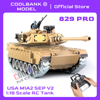 Coolbank 1:18 Rc Tanks M1A2 SEP V2 Army Tank Toys for Boys,Remote Control Vehicles with Sound and Light Military Toys That Shoot