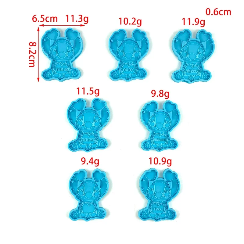 Disney Stitch Anime Figure Silicone Mold DIY Pendant Epoxy Resin Molds Necklace Keychain Making Mould Chocolate Candy Mould Gift