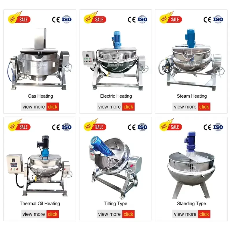 Jam Industrial Cooking Pot for Commercial Use Automatic Stirring Kettle with Motor and Mixer Jacketed Cooker