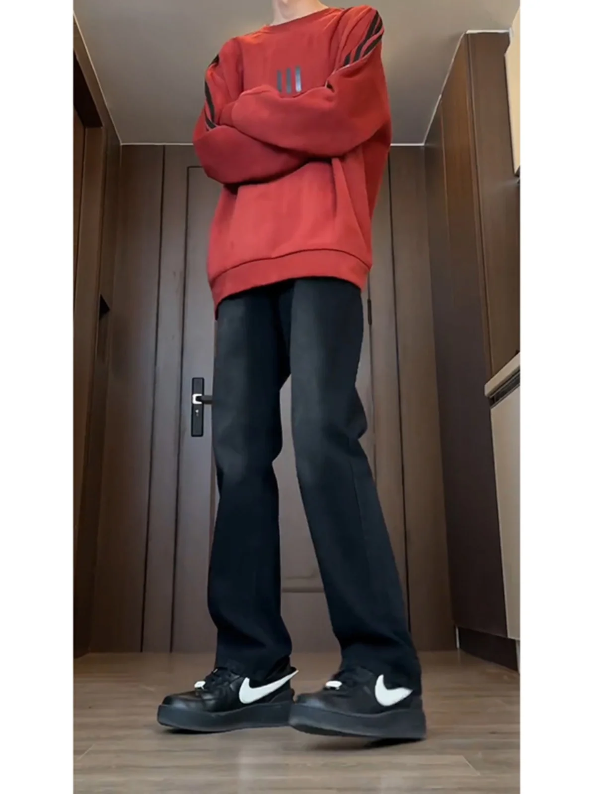 

Мужские джинсы из мягкого денима с эффектом потертости, прямые, винтажные, в стиле рабочей одежды, американский уличный стиль, весенние