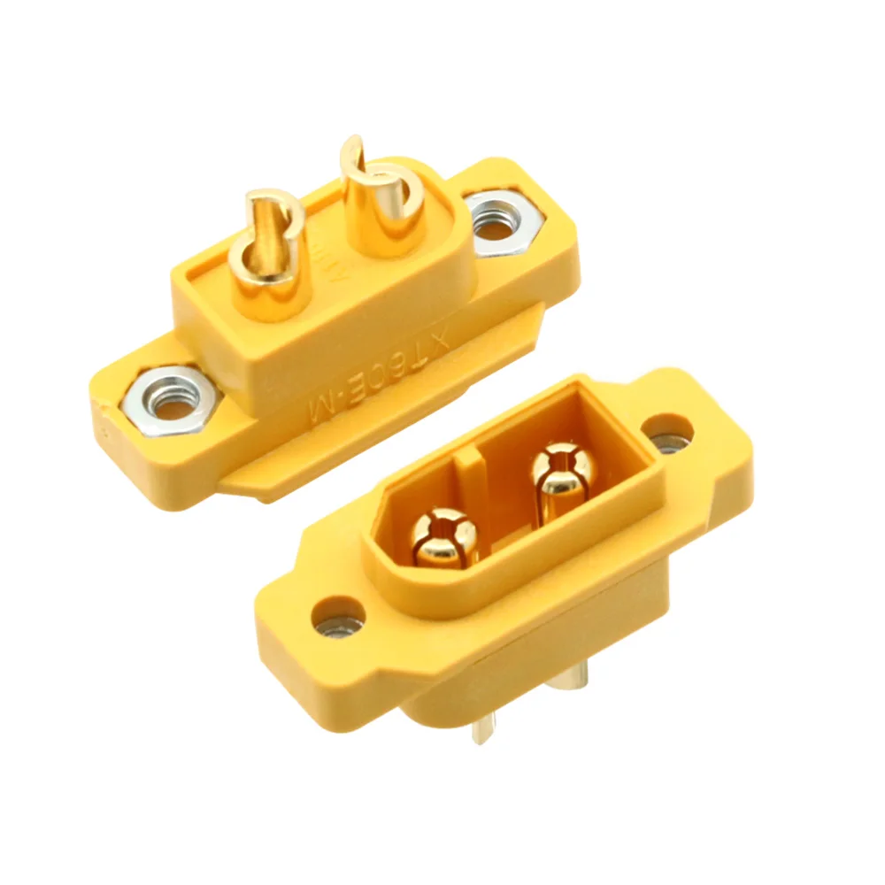 Amass-Bronze Banhado A Ouro Masculino Plug Parafusos, Conector Montável, Fpv, Multicopter, Placa Fixa, DIY, XT60E-M, XT60E, XT60