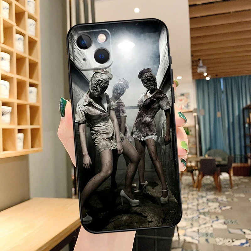 Silent Hill Enfermeira Caso de Telefone Para iPhone 13 Pro Max 16 15 11 12 14 Pro Max mini XR 15 16 Plus 16e Capa Coque