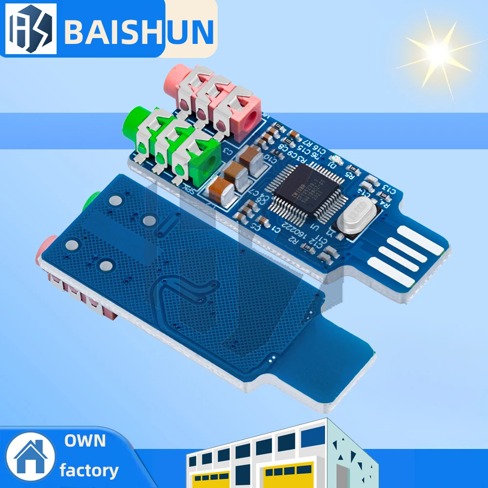  Модуль аудиоинтерфейса CM108 USB — внешняя звуковая карта Plug-and-Play без драйверов с 24-битным АЦП/ЦАП, стереоразъемом 3,5 мм и I2S Модуль аудиоинтерфейса CM108 USB — внешняя звуковая карта Plug-and-Play без драйверов с 24-битным АЦП/ЦАП, стереоразъемом 3,5 мм и I2S