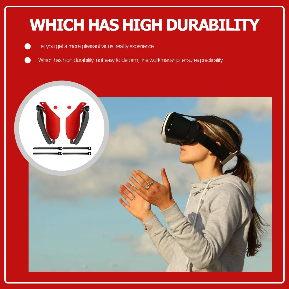 

1 Set Silicone Handle Cover For 2 Anti-Slip Protective Sleeve Adjustable Strap Knuckle Grip Vr Controller Accessories