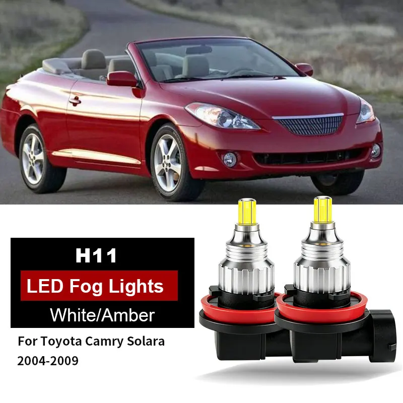 2PCS H11 Faros Delanteros LED Canbus Sin Error Para Toyota Camry Solara 2004 2005 2006 2007 2008 2009 H8 Luz Antiniebla LED Bombilla 12V 30000LM