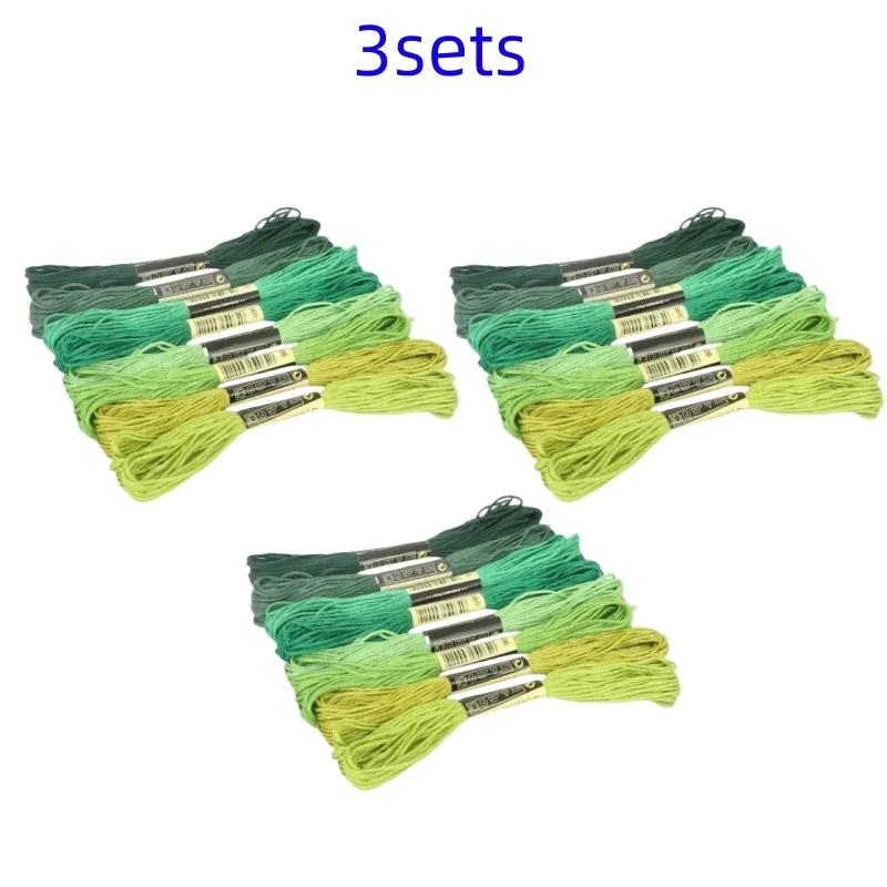 8lot 7.5m Silk Line Cotton Cross Stitch Thread Sewing Kit