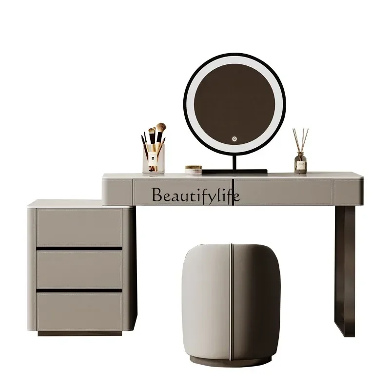 

ls 04Cream wind rock slab dresser saddle leather integrated minimalist cabinet