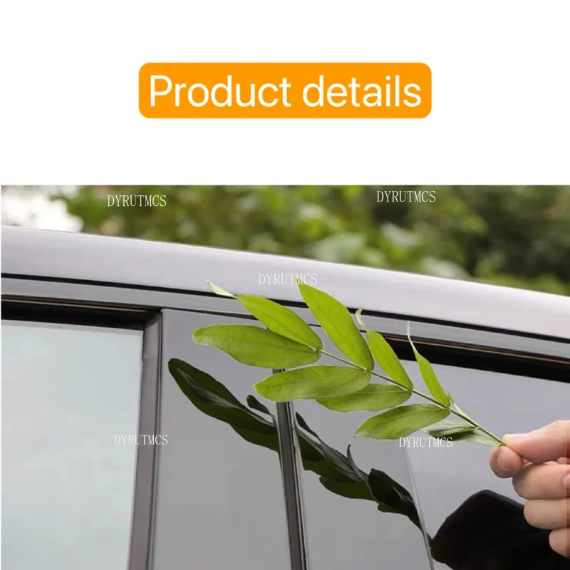 

6pcs Car Door Window BC Pillar Post Cover Trim Sticker Fit For BYD Atto 3 Yuan Plus 2022-2023 Glossy Black/Carbon Fiber Style