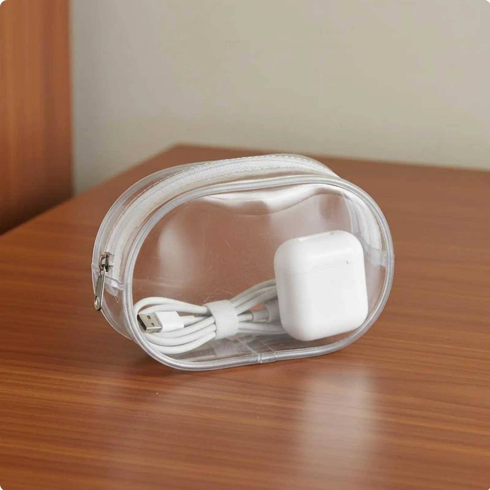 Transparent Earphone Storage Pouch Lightweight Cable Organizer Bag for Travel Chargers Adapters Small Items
