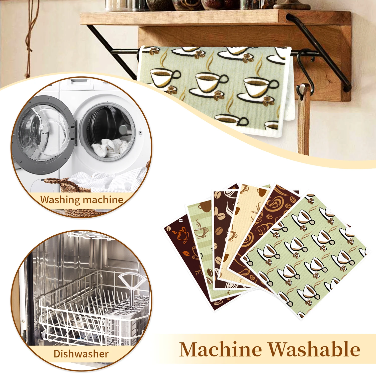 Dish Towels Kitchen Cellulose Cotton Cleaning Cloths Absorbe