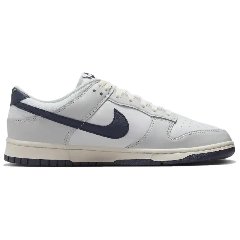 Nike-Dunk tênis de basquete vintage para homens, baixo-top, branco, profundo azul marinho tênis, DV0831-111