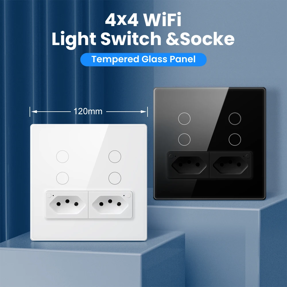 AVATTO WiFi Smart Wall Switch Need Neutral Wire Smart Switch With Brazil Socket Tuya Smart Life APP Works With Alexa Google Home