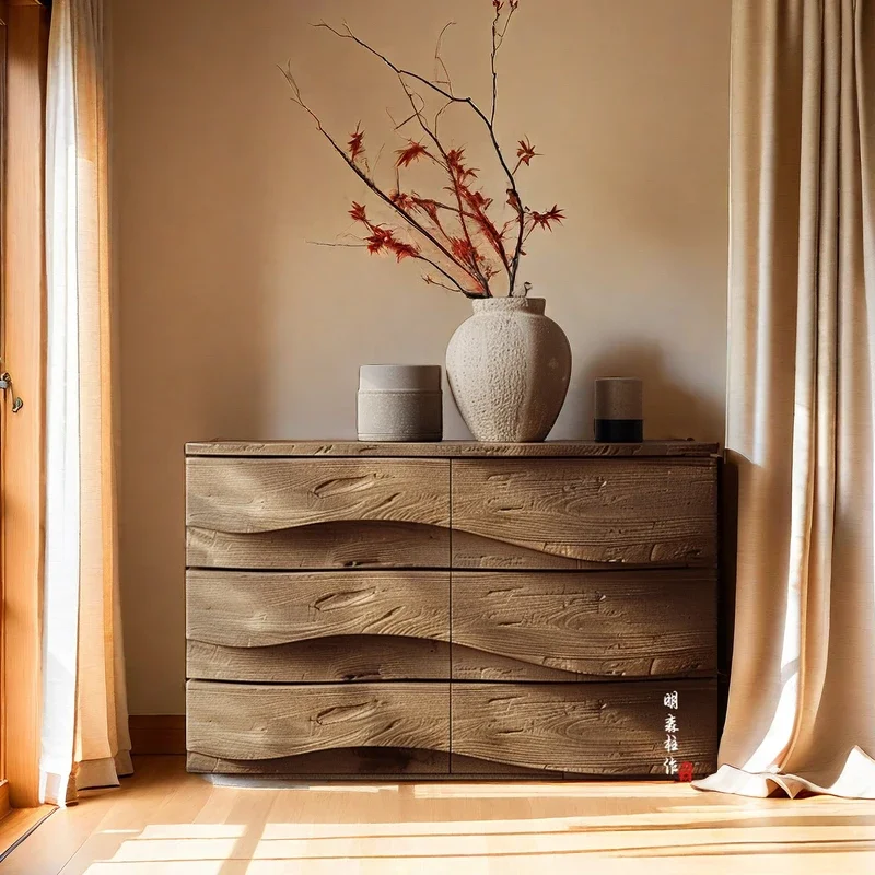 

Medieval Pure Solid Wood Six-chest Cabinet Bedroom Storage Creative Storage Cabinet Drawer Cabinet Log comodas con cajones