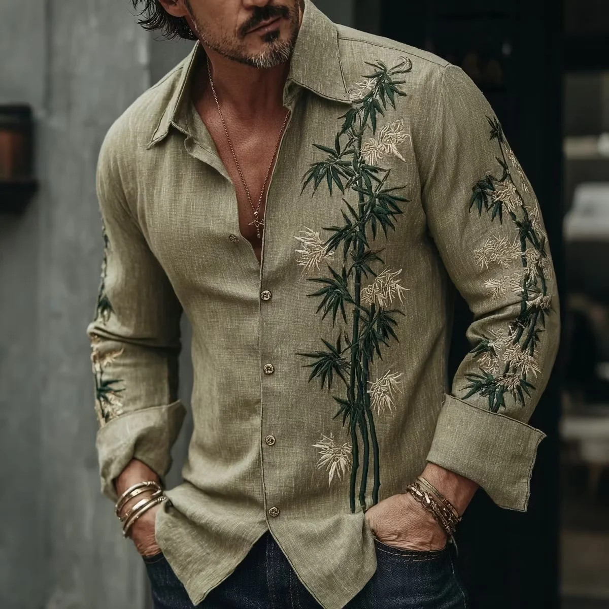 New Men's 3D Printed Surfing Shirt, Japanese Style, Cultural and Leisure Vacation Loose Fitting Shirt Clothing