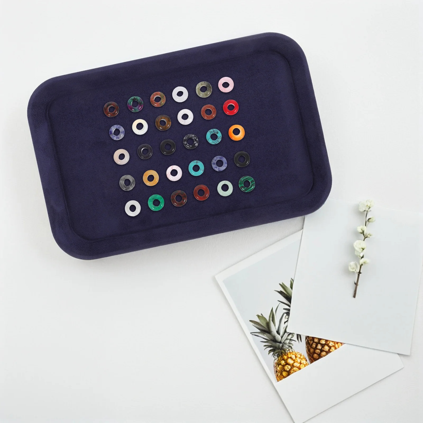 

Multifunctional Jewelry Storage Tray Flannel Makeup Organizer Bracelet Holder Necklace Watch Display Trinket Stand