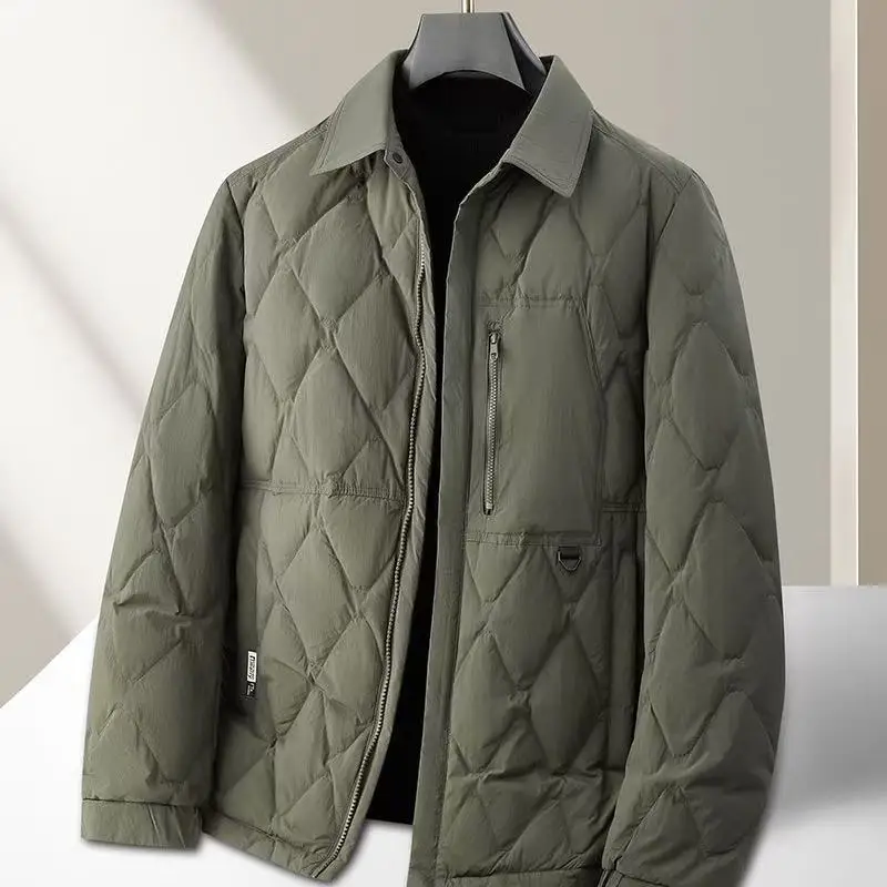 2025 Autumn/Winter New Men's Down Jacket Down Content 90% Quality Fabric Lightweight Youth Down Jacket Shirt Collar