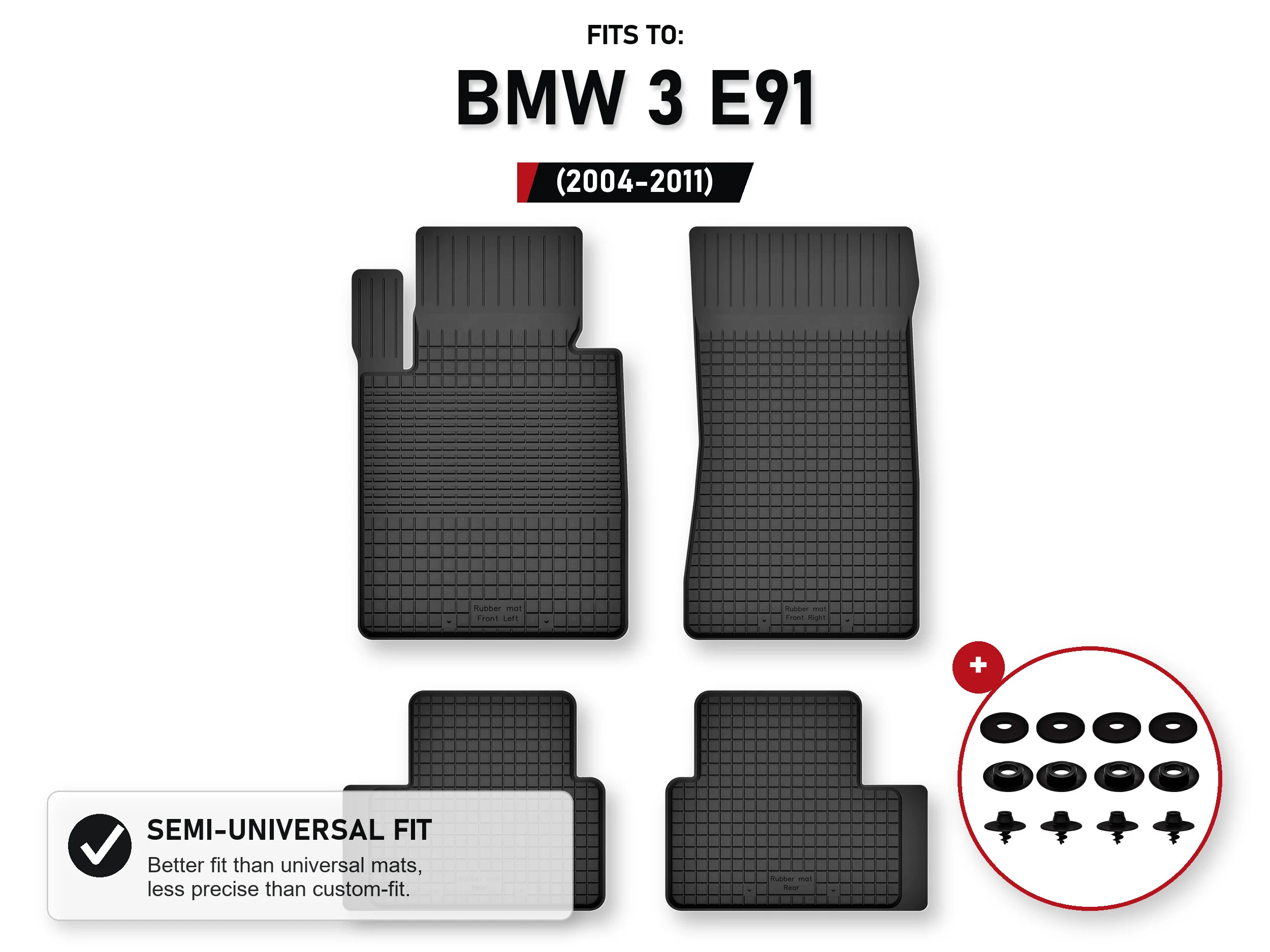 Vloermatten voor: Bmw 3 E91 2004-2011 Wagon, Touring 4 stuks Ze Stoperami