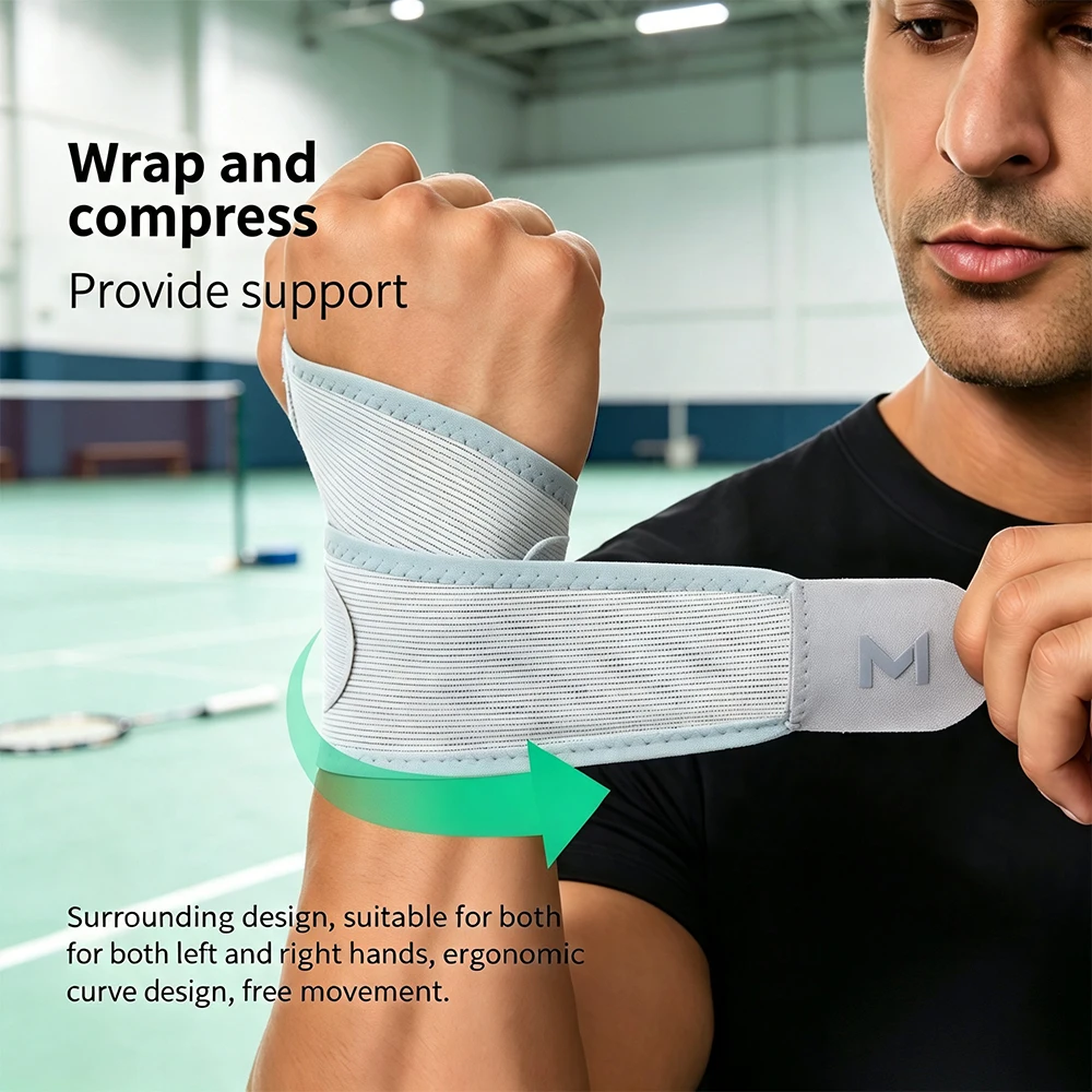 1/2Pcs Breathable Mesh Wrist Wraps Adjustable Compression Wrist Carpal Tunnel Support Brace for Basketball Tennis Cycling Work