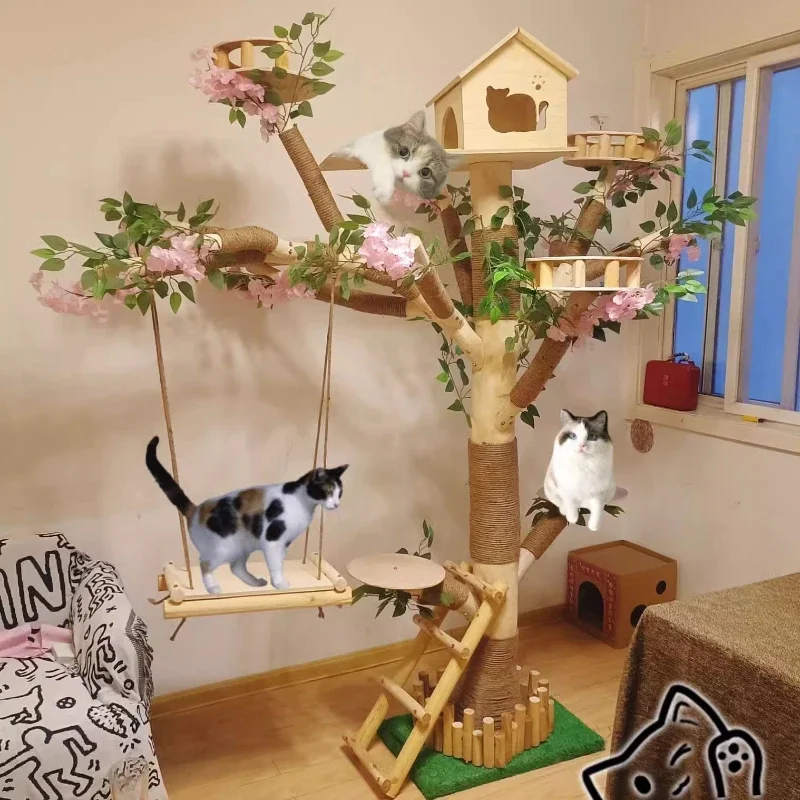 [Cat Climbing Frame]  Nest Integrated Toy  Scratch Board Funny  Climbing Frame Cat Tree House