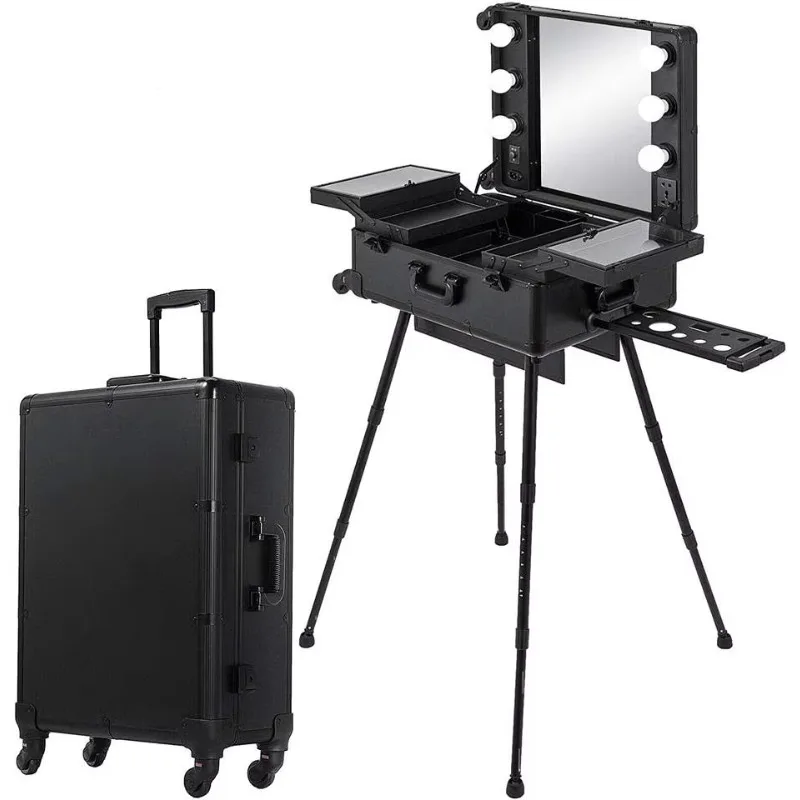 

Многофункциональный профессиональный визажист большой емкости, косметичка для путешествий, косметичка с подсветкой