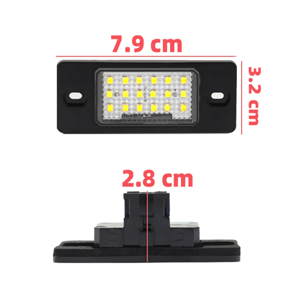 2pcs For VW LED License Number Plate Light Lamp Tiguan 07-11 Touareg Mk1 02-10 Passat B5.5 Golf 4/5 Wagon Error Free