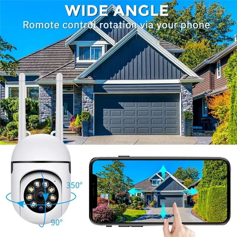 SWXF A7 ミニワイヤレス監視カメラ 360度インターコム 1080P HD ホームWiFiセキュリティ保護モニター