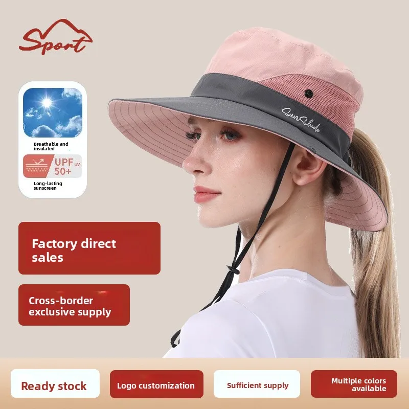 UV50 Protection Wide Brim Sun Hat Breathable Adjustable Neck Flap Outdoor Fishing Beach Travel Casual Sun Cap for Men Women