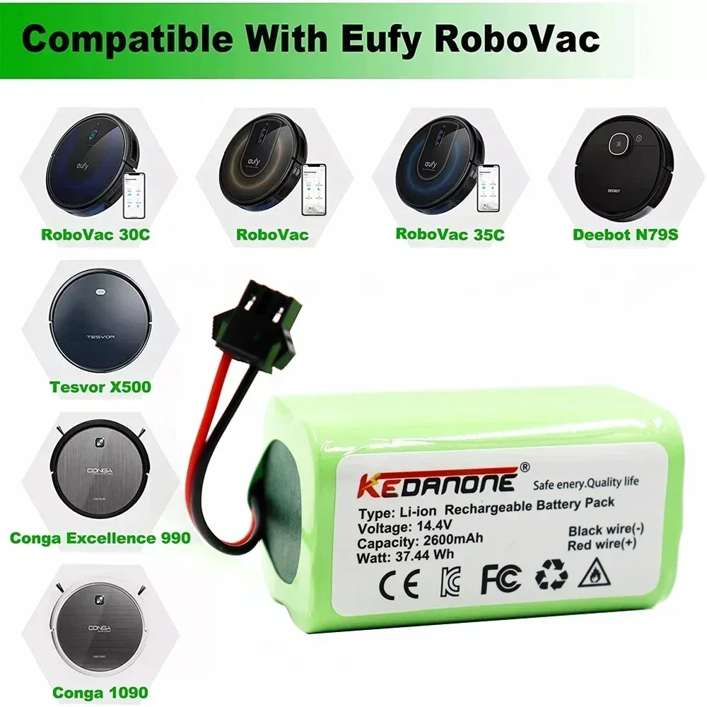 

Original 14.4V 14.8V 3500mAh 18650 Lithium Battery, For CECOTEC CONGA Slim 890,899 Wet Robotic Vacuum Cleaner Battery