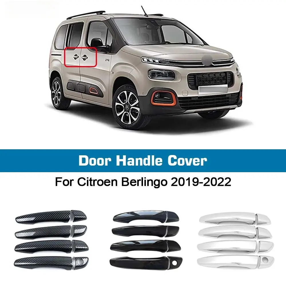 Door Handle Cover For Citroen Berlingo 2019 2020 2021 2022 K9 Peugeot Partner Rifter Opel Vauxhall Combo Chrome