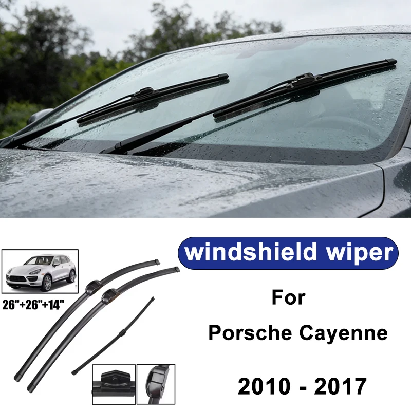 

For Porsche Cayenne 2010-2017 car windshield front/rear wipers, silent wiper blades,car blade brush accessories