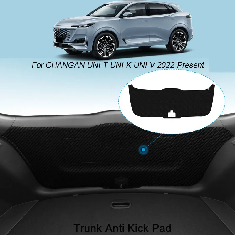 Car PU Leather Mat For CHANGAN UNI-T UNI-K UNI-V 2022-2025 Anti-kick Cushion Trunk Weather Dustproof Protection Tailgate Sticker