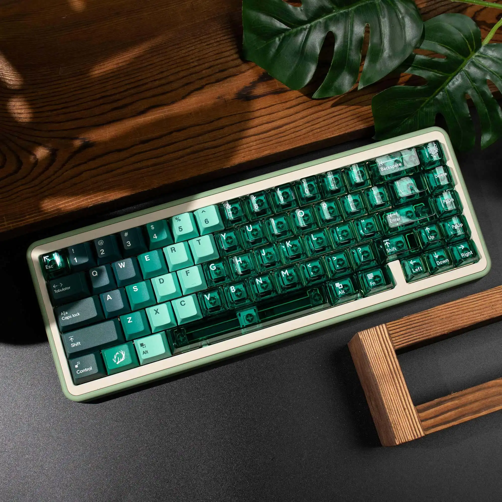 

Зеленые прозрачные колпачки для клавиш Cherry Profile Dye-Sub PBT+PC, кристальные колпачки для механических клавиатур MX 64/87/96/104