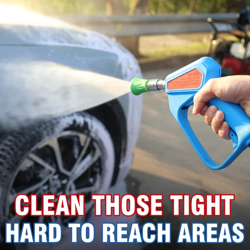 High pressure cleaning short gun outdoor car wash set car wash gun power cleaning trigger spray gun purple foam pot for Karcher