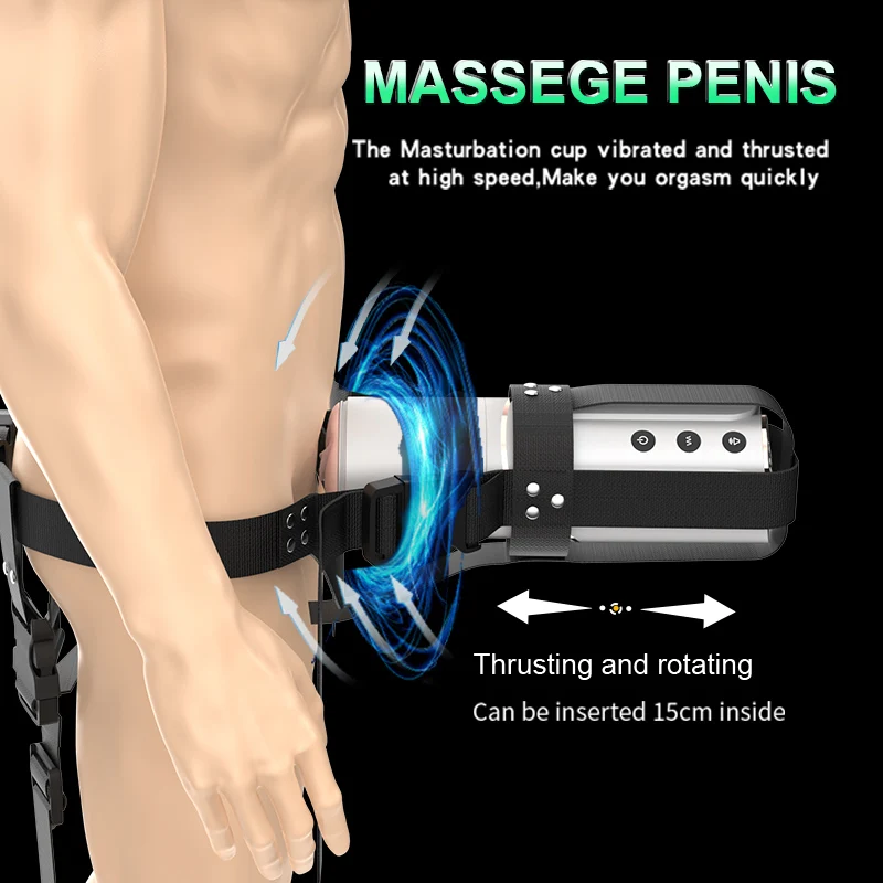 LICKLIP Auto Masturbation Hands-free Sex Toys Telescopic Wearable Masturbator For Men Adjustable Arm Penis Massage Cup Sex Toys