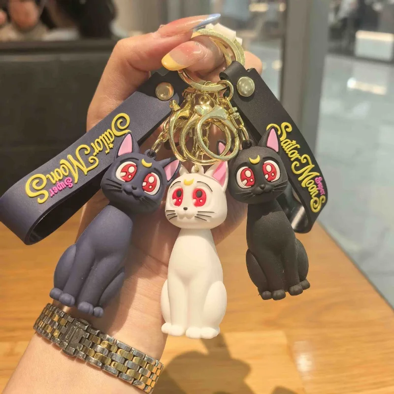 Pop Cute 2PCS Sailor Moon Cartoon Keychain Lovely Character Backpack Hanging Ornament Decorative Key Portable Bag Charm Fan Gift view 4