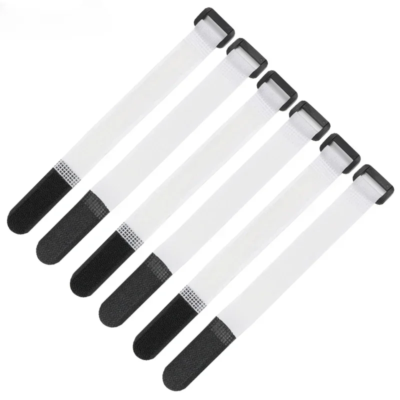 

Cable Tie Fishing Rod Non-slip Firm Reverse Buckle White Fishing Tackle Rod Holder Accessories Reusable Self Adhesive Ties