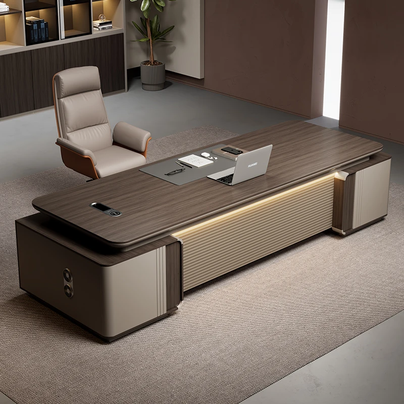 Boss office desk and chair combination paint desktop light luxury high sense