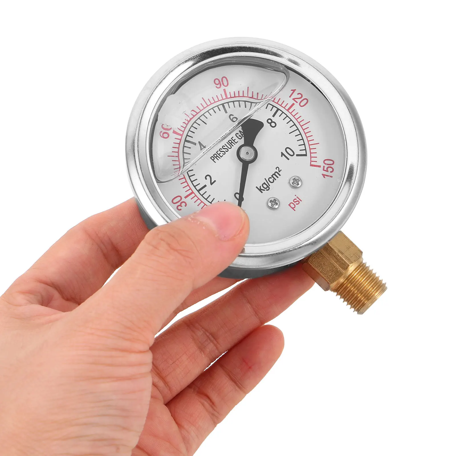 

0-150Psi Vertical Liquid Filled Hydraulic Pressure Gauge Stainless Steel High Pressure Resistant for Chemical Shipbuilding Harsh