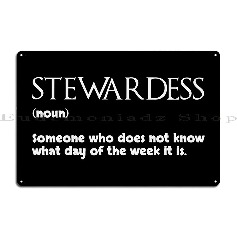 Stewardess Dictionary Metal Plaque PaintingBar Cave Pub Plates Character Club Tin Sign Poster