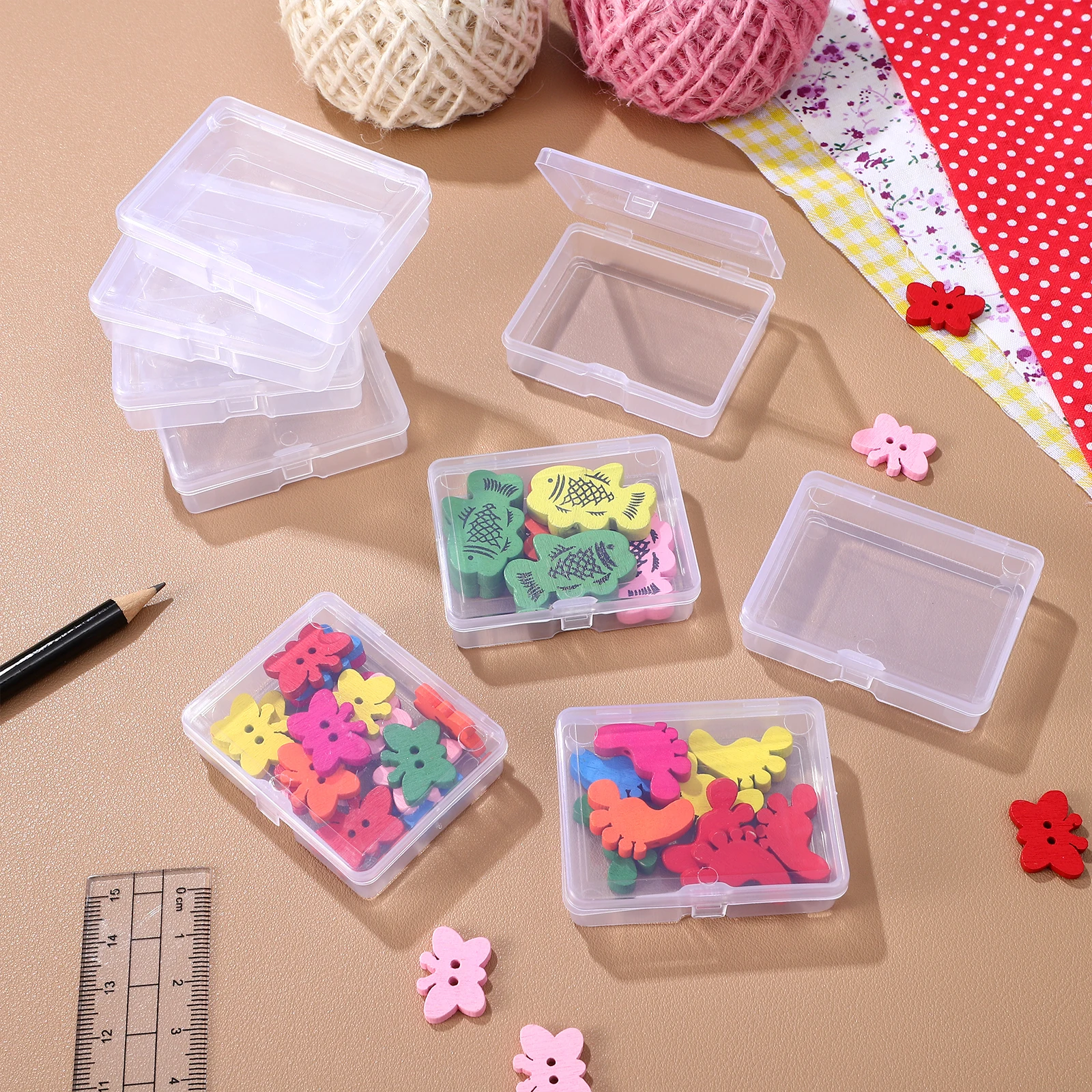 

24Pcs Portable Clear Plastic Storage Boxes Multi-Purpose Organization Container Bead Storage Boxes