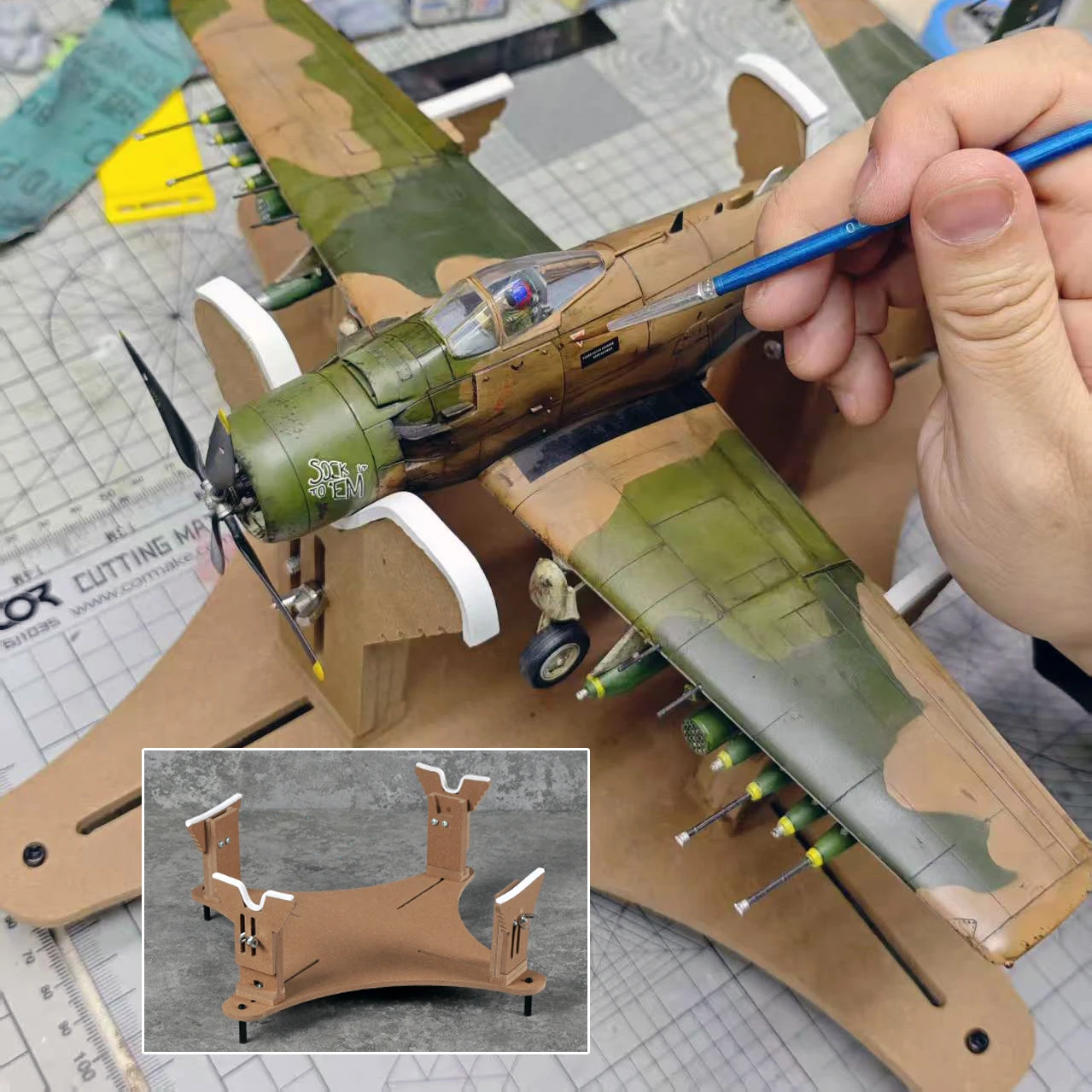 Scale Model Miniature Painting Tools Aircraft Model Building Berth Jig Adjustable Painting Stand 1/32 1/48 1/72 1/144