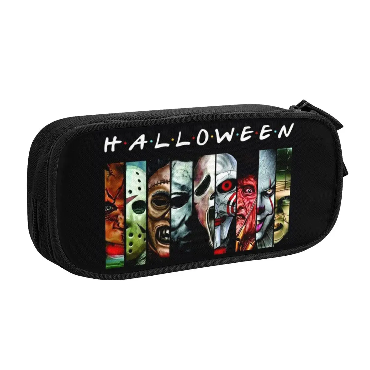 Custom Halloween Horror Movie Character Pencil Case for Boy Girl Big Capacity Pen Box Bag School Accessories