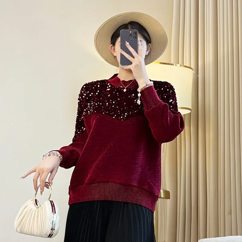 MIYAKE – sweat à capuche plissé à manches longues pour femme, haut Simple, coupe ample, vêtements de détente, sans plis, nouvelle collection automne/hiver