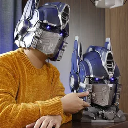 New Transformation Helmet English Voice Control Mask Bluetooth Base Light Up Eyes Action Collection Figure For Birthday Gifts