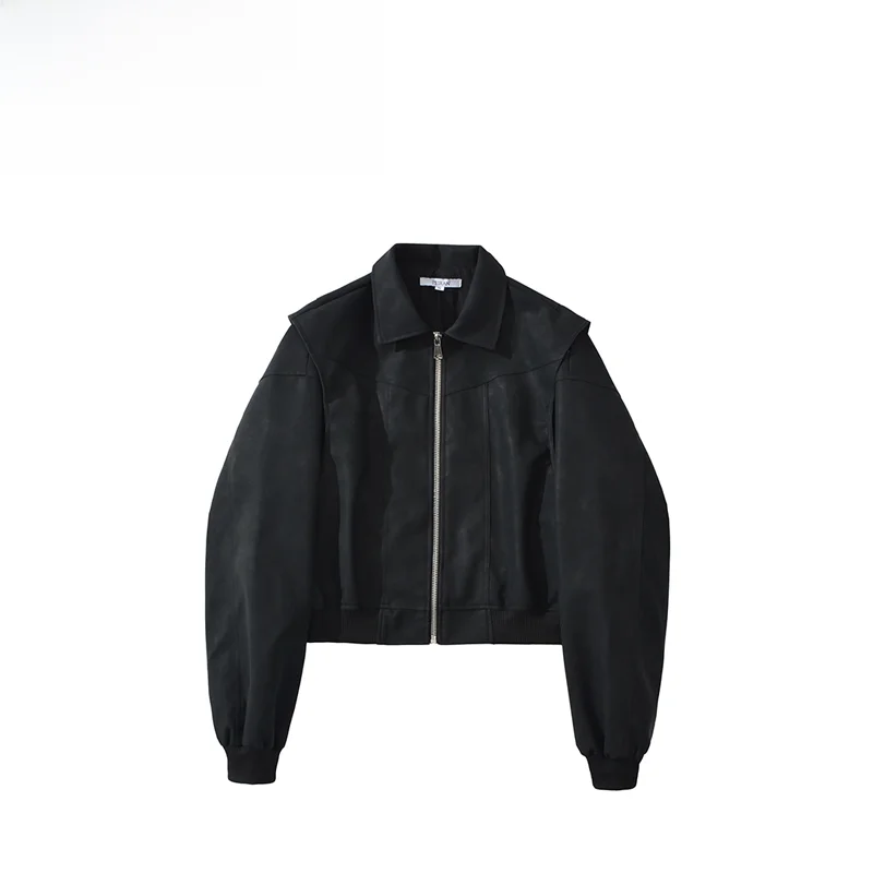 Faionable Bomber Sle Leather Jaet Or Capispalla da donna Autunno Nuovo arrivo Versatile Semplice Ele Fibra di poliestere