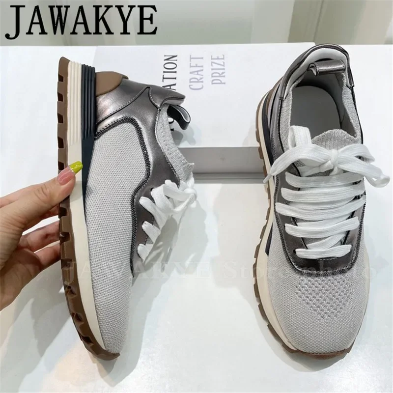 

Knitted Tenis Shoes Feminino Designer Mesh Sneakers Walking Outdoor Footwear Loafers Shoes zapatos de mujer tendencia 2022