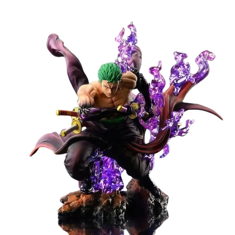 Coltello alla deriva portatile in un unico pezzo che tira le figure di Zoro Statua Gk con pezzo d'effetto Anime Modello da gioco alla moda Ornamento da tavolo Regalo
