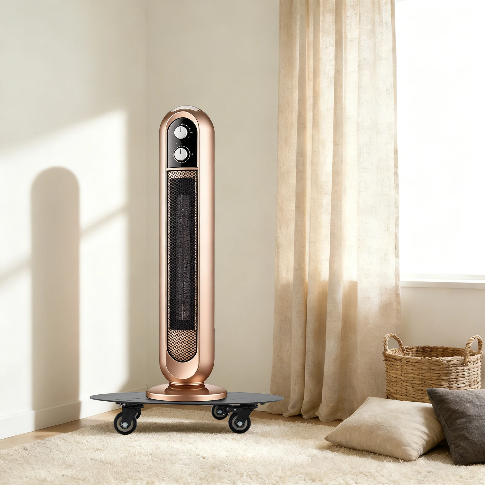 

18in Round Plant Stand Floorstanding Assembly Furniture Cart Plant Caddy for Homes Gardens Courtyards